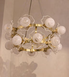 Holly Glass Chandelier 32-Inchw