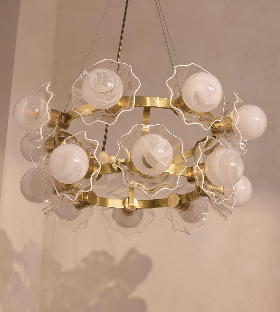 Holly Glass Chandelier 32-Inchw
