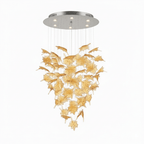 Multicolor Crystal Spiral Maple Leaf Chandelier