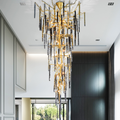 Dora Raindrop Colorful Crystal Branch Staircase Chandelier