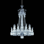 Light Luxury Classic Long Version Tiered Candle Light Crystal Chandelier for High-Ceiling Rooms / living Room