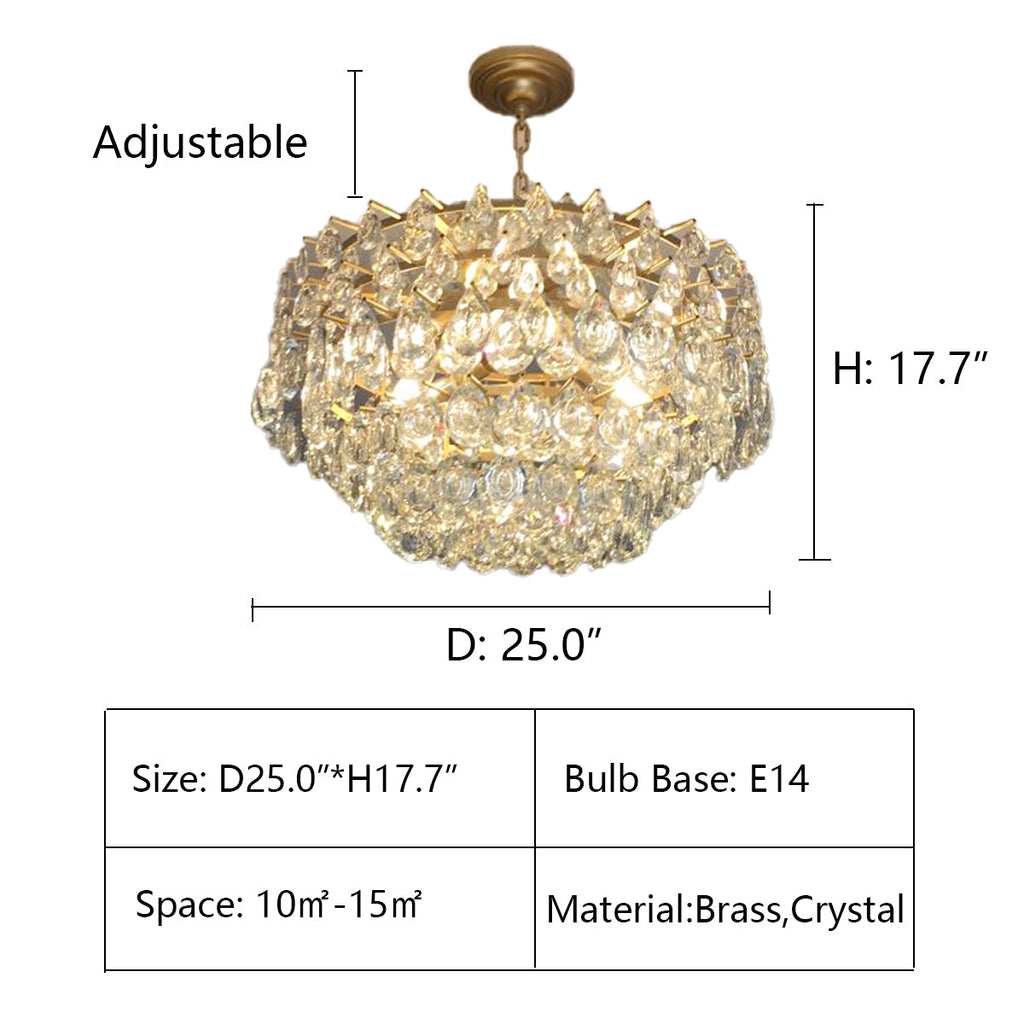 New Modern Tiers Raindrop Crystal Chandelier for Living / dining Room / bedroom / cafe