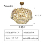 New Modern Tiers Raindrop Crystal Chandelier for Living / dining Room / bedroom / cafe