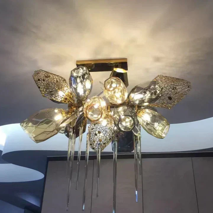 Glass Chandelier Italian Light Luxury Light for Dining Room / living Room