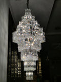 Extra Large Plaza Hall Multi-Tier Crystal Chandelier Foyer Living Room Staircase Ceiling Lighting in Chrome /