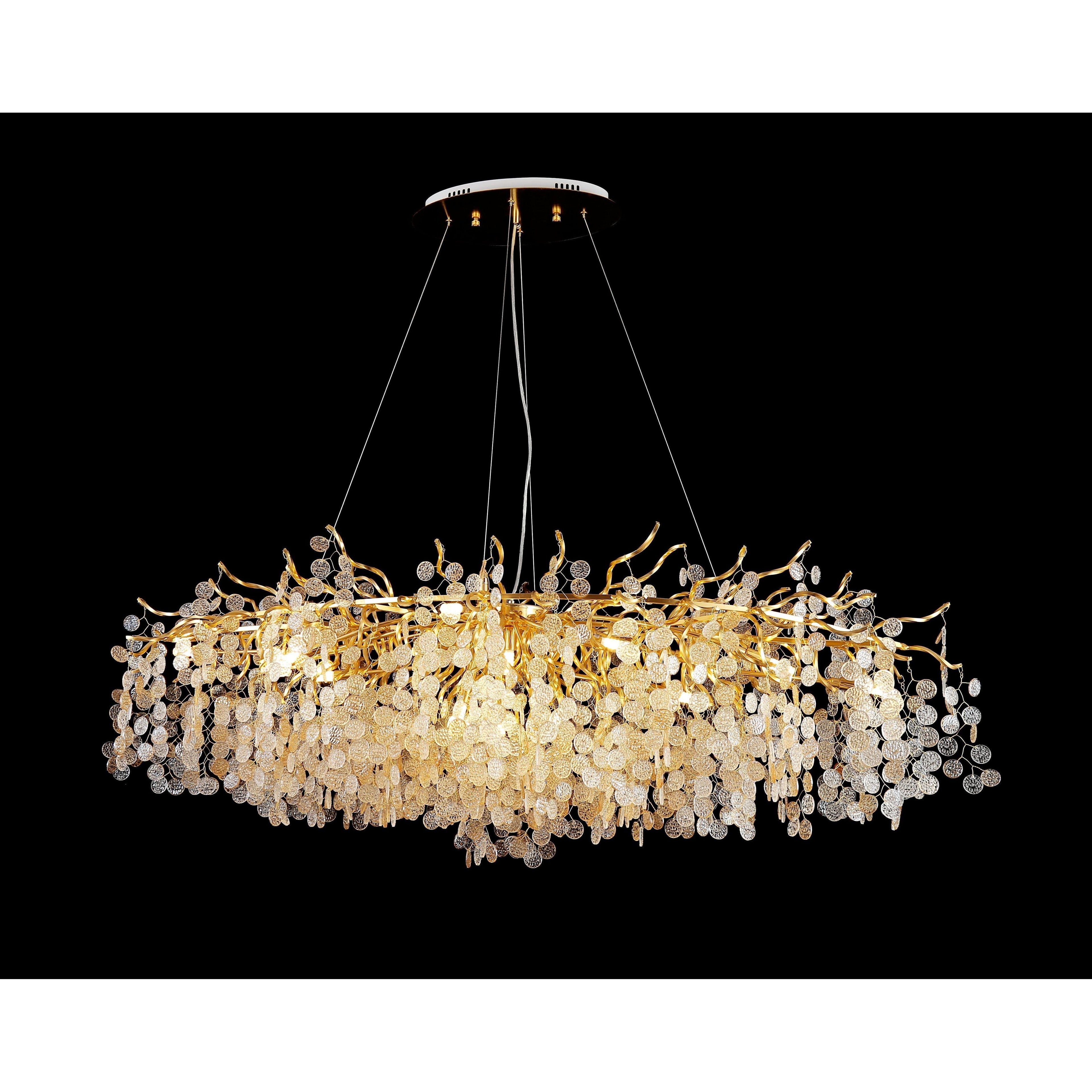Organic Branch Round Penny Chandelier