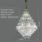 Extra Large Foyer Pure Crystal Ceiling Light Living Room Entrance Staircase Chandelier