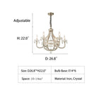 Light Luxury Nordic Vintage Candle Iron Lantern Chandelier for Living / Dining Room / Bedroom