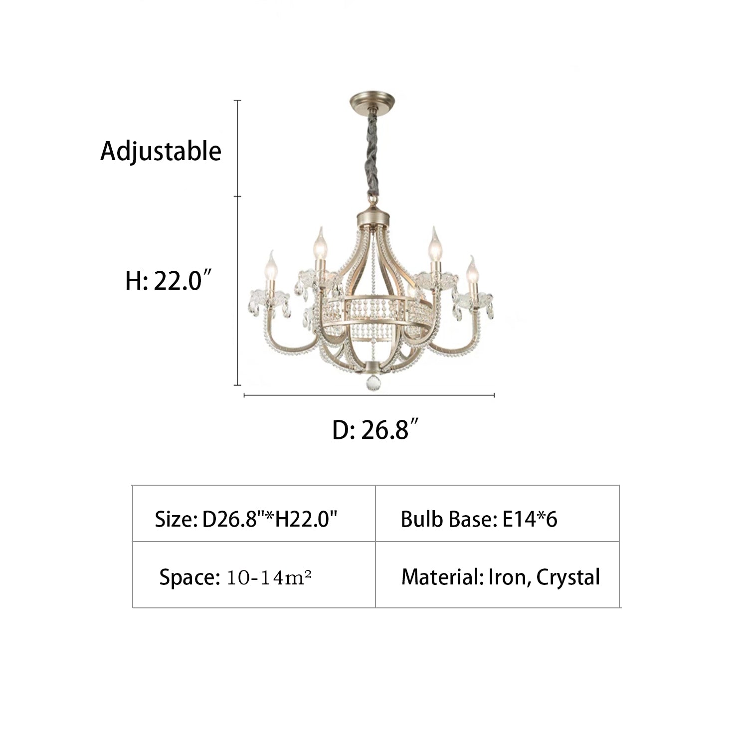 Light Luxury Nordic Vintage Candle Iron Lantern Chandelier for Living / Dining Room / Bedroom