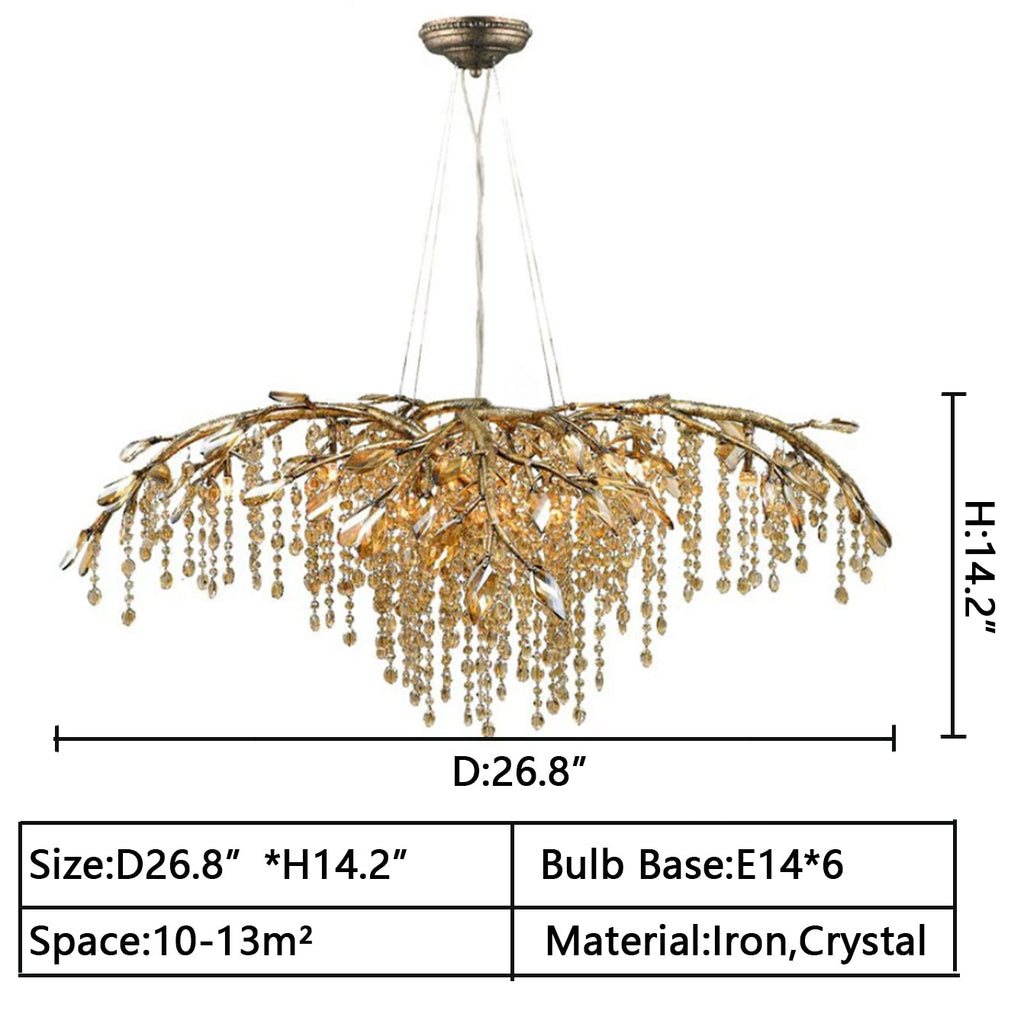New Luxury Branch Crystal Pendant Chandelier Designer Creative Art Dining Room / living Room Light
