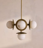 Alabaster Globe Brass Pendant Light - Erhaus product image 2