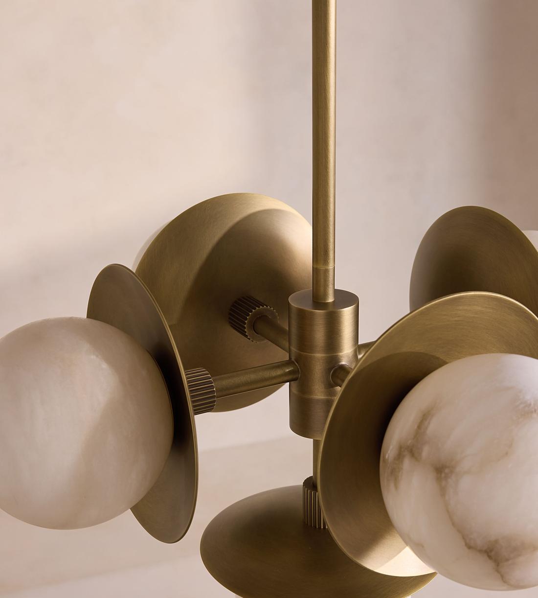 Alabaster Globe Brass Pendant Light - Erhaus product image 5