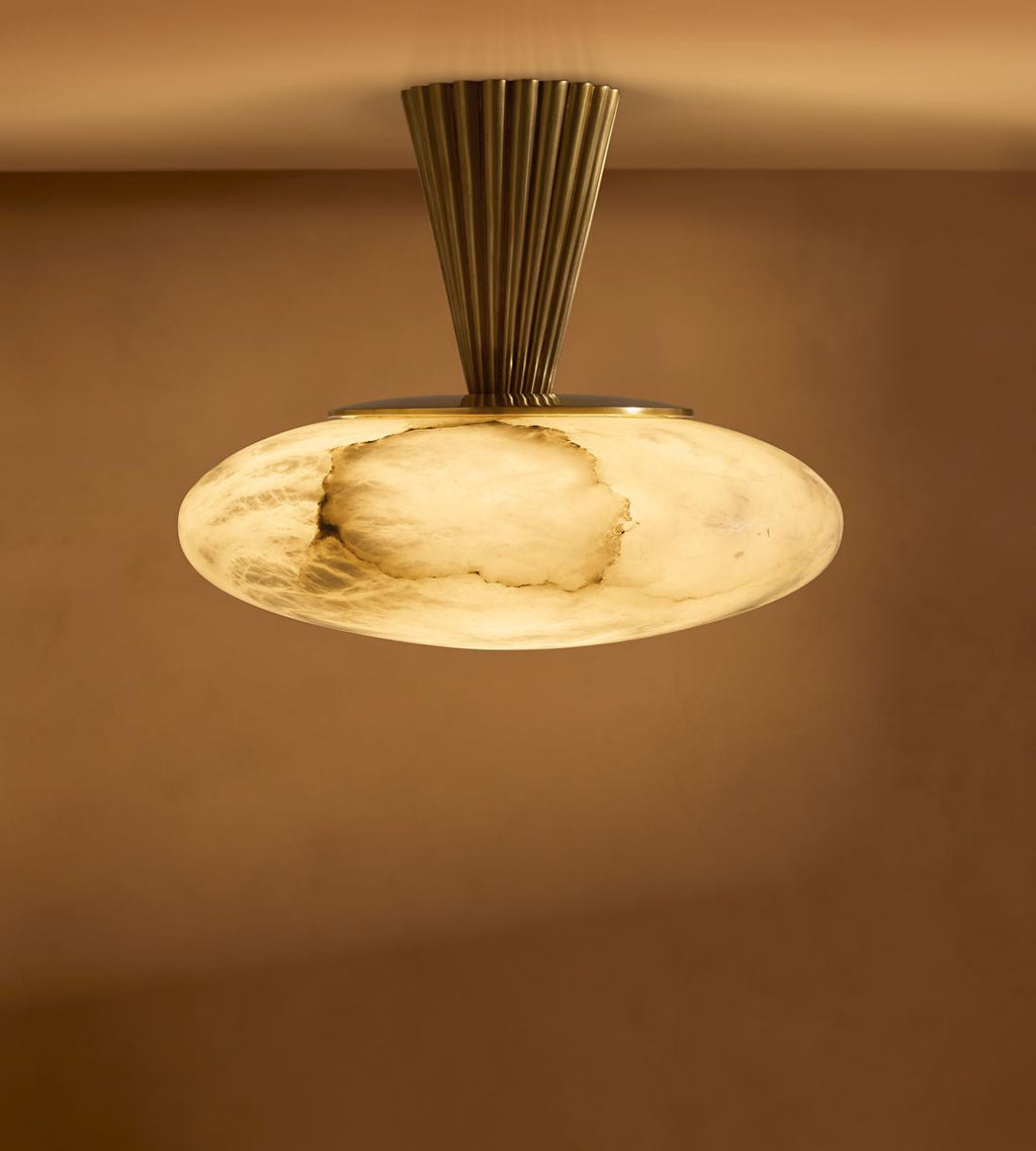 Tessa 13-Inch Alabaster Flush Mount Ceiling Light
