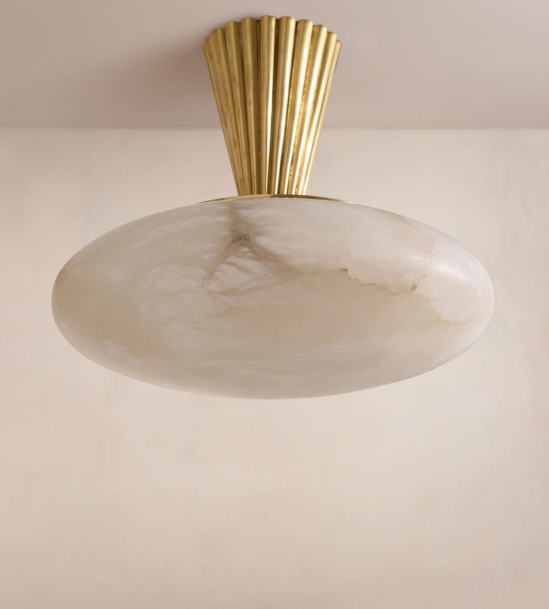 Tessa 13-Inch Alabaster Flush Mount Ceiling Light