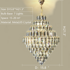 Extra Large Foyer Decorative Crystal Lighting Living Room Crystal Chandelier for Entryway Staircase