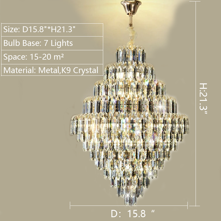 Extra Large Foyer Decorative Crystal Lighting Living Room Crystal Chandelier for Entryway Staircase