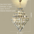 Extra Large Foyer Decorative Crystal Lighting Living Room Crystal Chandelier for Entryway Staircase