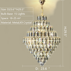 Extra Large Foyer Decorative Crystal Lighting Living Room Crystal Chandelier for Entryway Staircase