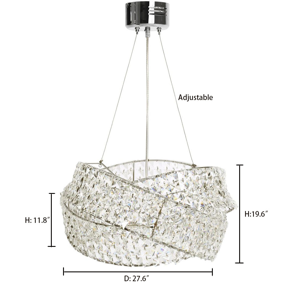 Round Crystal Ring Chandelier in Silver / gold Finish for Lowg-Ceiling