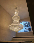 Luxury French Empire Chandelier for Villa Hall Ceiling Three-Layers Crystal Light for Hotel Lobby