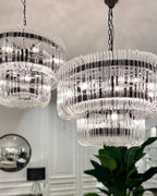 Modern Luxury 2-Tier Glass Chandelier