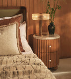 Fluted Glass Table Lamp in Antique Brass - Erhaus product image 4