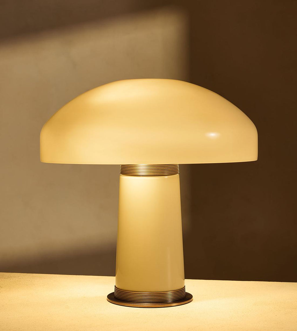 Cream Glass Dome Table Lamp - Erhaus product image 2