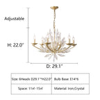 New Romantic Art Lily-Shaped Crystal Chandelier for Living Room / dining Room