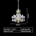 Maria Classic Colorful Candle Branch Blue Deer Crystal Chandelier for Living Room / dining Room
