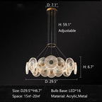 Modern Light Luxury Creative Round Acrylic Pendant Chandelier for Living / dining Room / bedroom