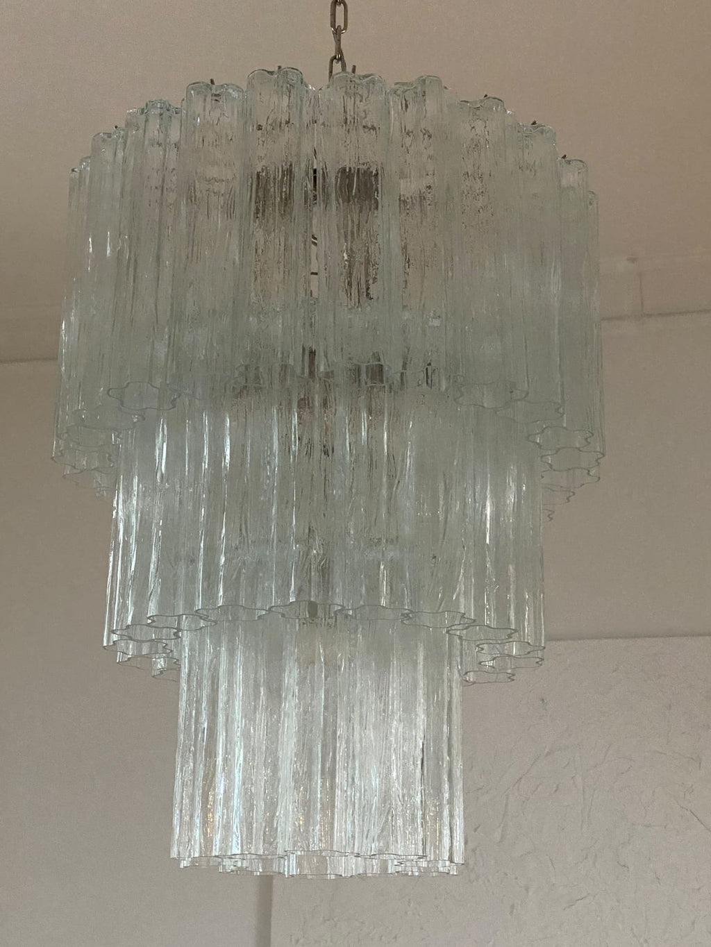 Murano Glass Chandelier – 52 Tubes – Transparent