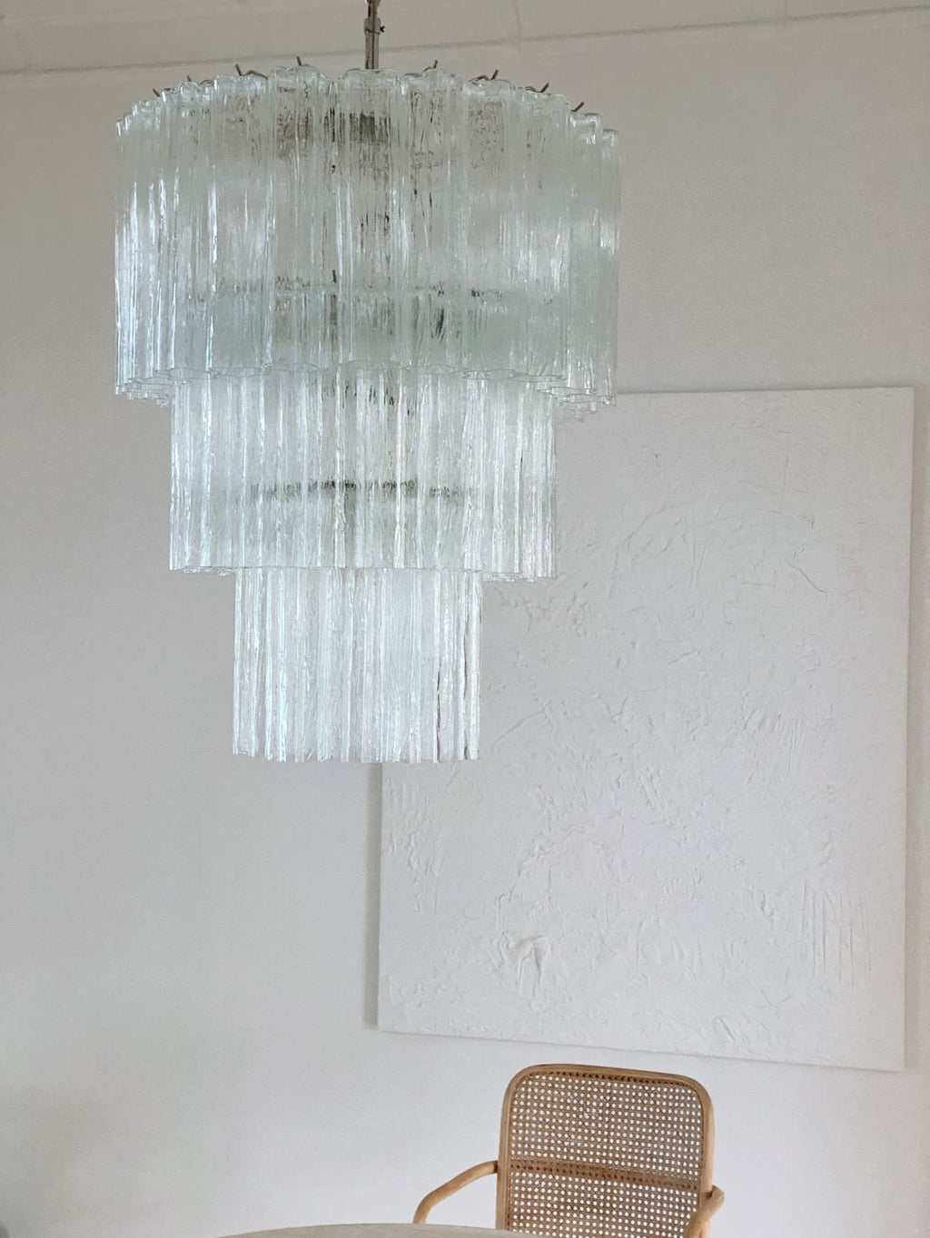 Murano Glass Chandelier – 52 Tubes – Transparent