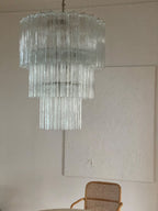 Murano Glass Chandelier – 52 Tubes – Transparent