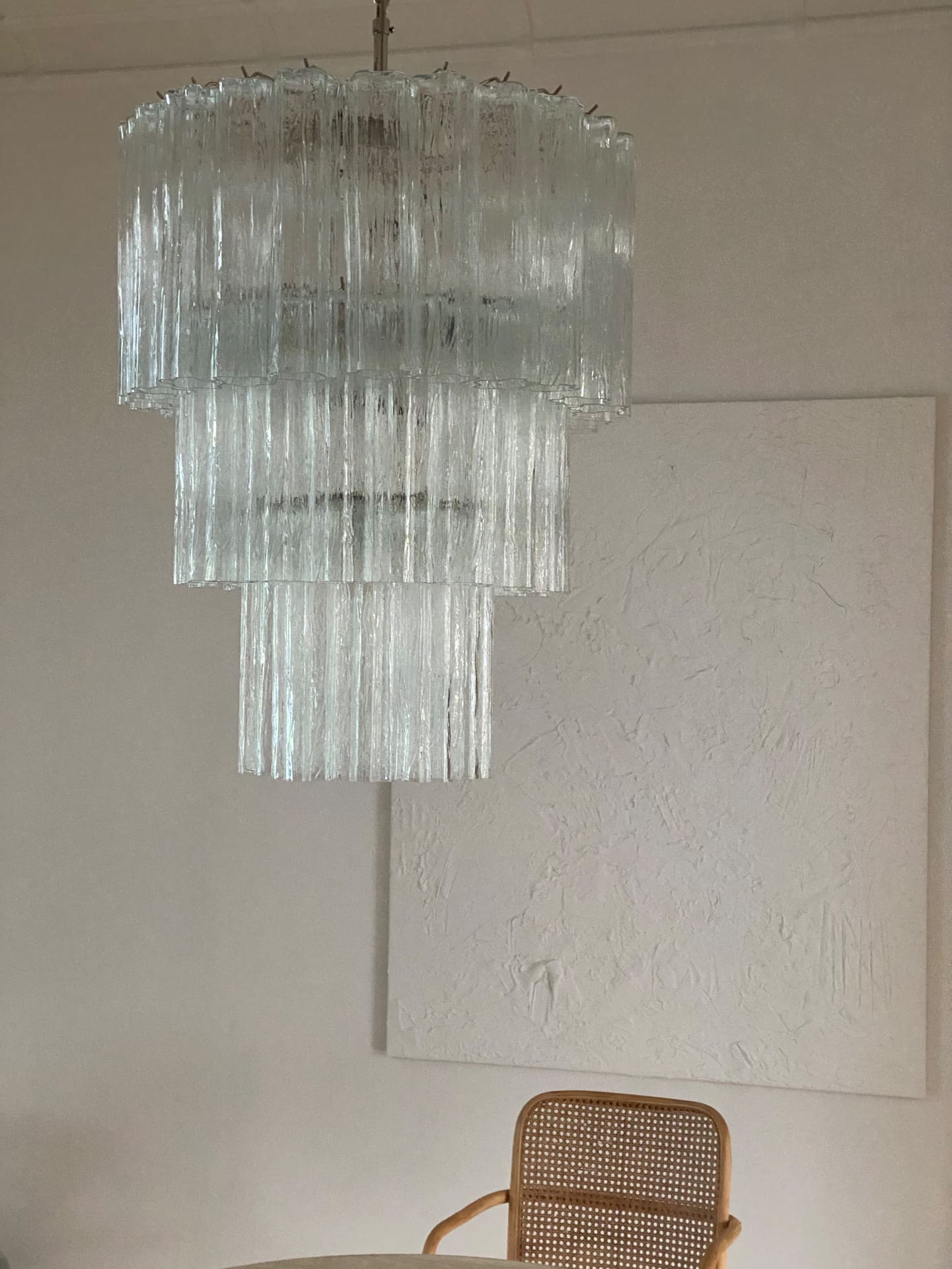 Murano Glass Chandelier – 52 Tubes – Transparent