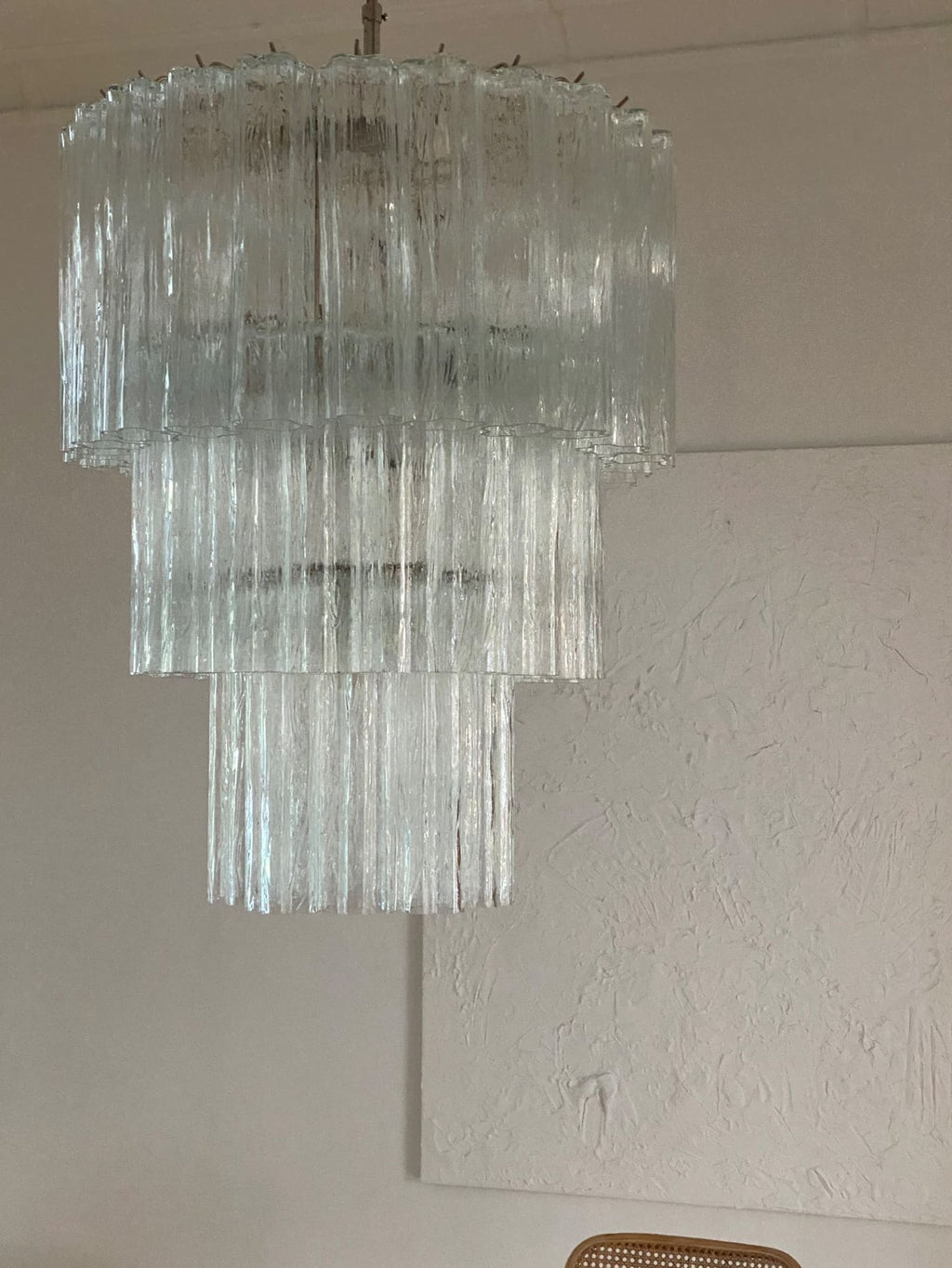 Murano Glass Chandelier – 52 Tubes – Transparent