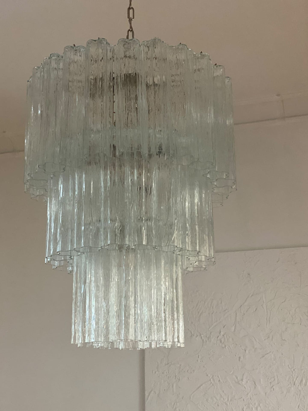 Murano Glass Chandelier – 52 Tubes – Transparent