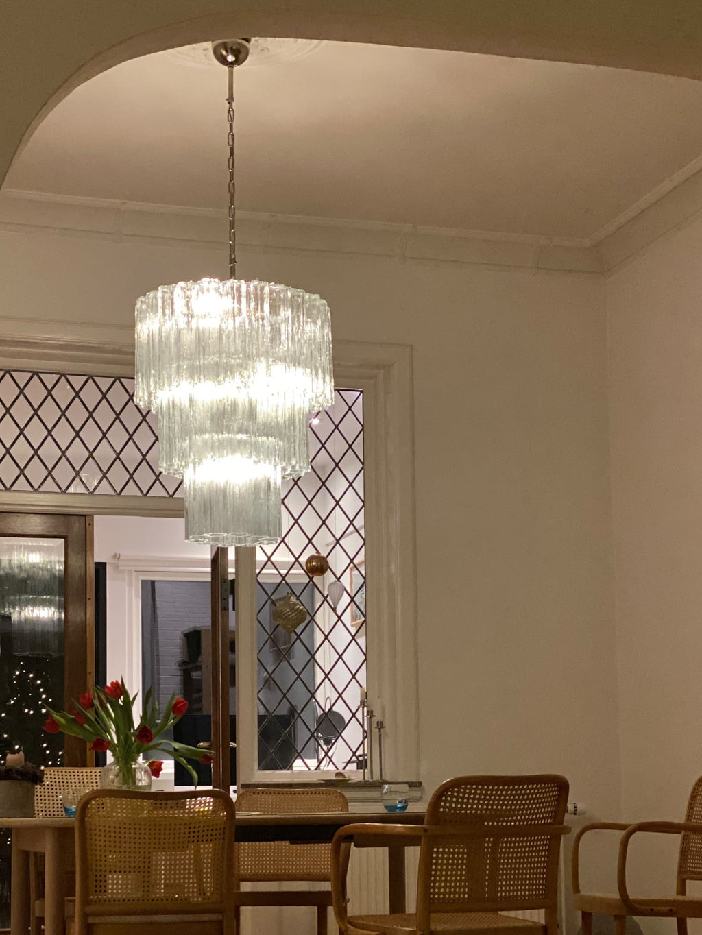 Murano Glass Chandelier – 52 Tubes – Transparent