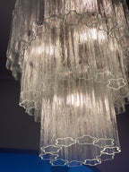 Murano Glass Chandelier – 52 Tubes – Transparent