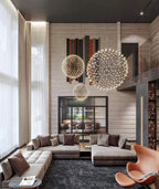 Round Starry Sky Chandelier Light Fire Ball Ceiling Lighting for Living Room / cottage / high-Ceiling