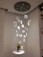 Metal and Glass Cloud Cluster LED Pendant Light for Staircase and Foyer