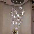 Metal and Glass Cloud Cluster LED Pendant Light for Staircase and Foyer