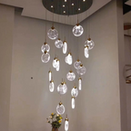 Metal and Glass Cloud Cluster LED Pendant Light for Staircase and Foyer