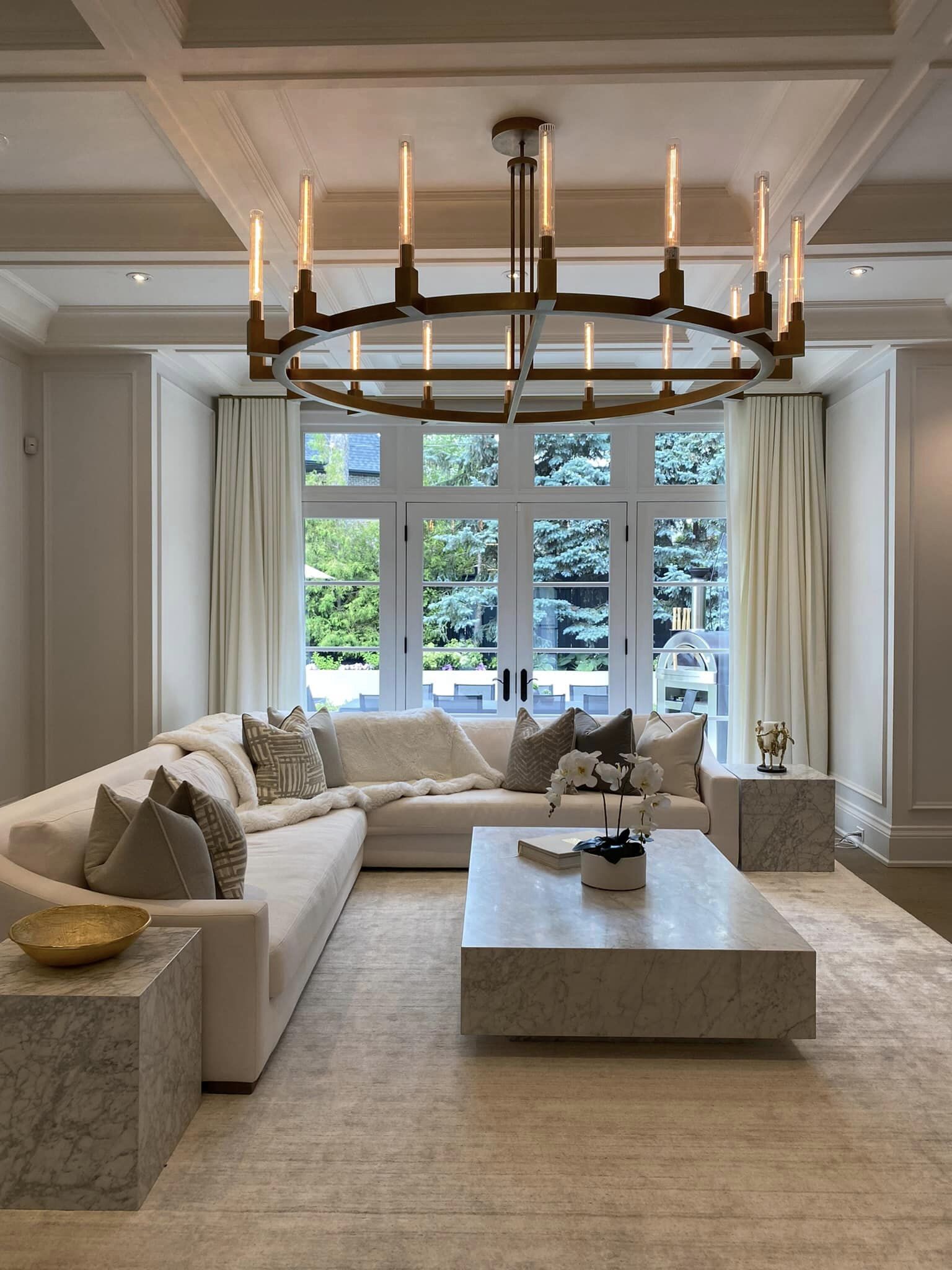 Modern Linear Round / linear Tubular Glass Chandelier for Dining Room / kitchen Island