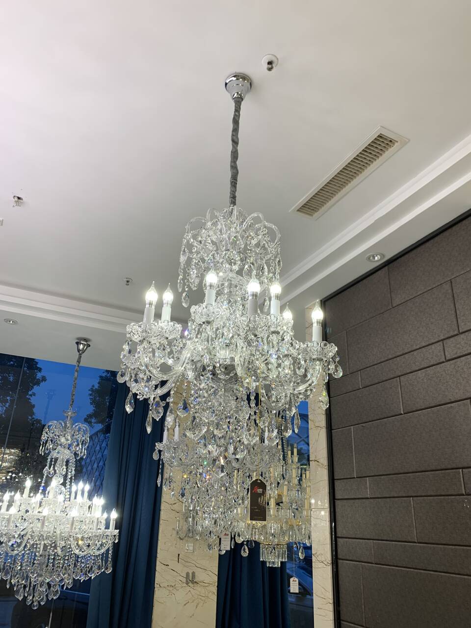 Luxury Classic Clear Crystal Chandelier for Foyer / staircase / entryway / hallway