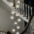 Sputnik K9 Crystal Chandelier Entryway Pure Copper Ceiling Light Foyer Hall Brass Lighting