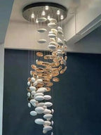 Modern Artistic Unique Golden Dragon Egg Pendant Ceiling Light for Staircase / Sales Center / Hotel