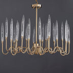 8141r Brass Glass Chandelier