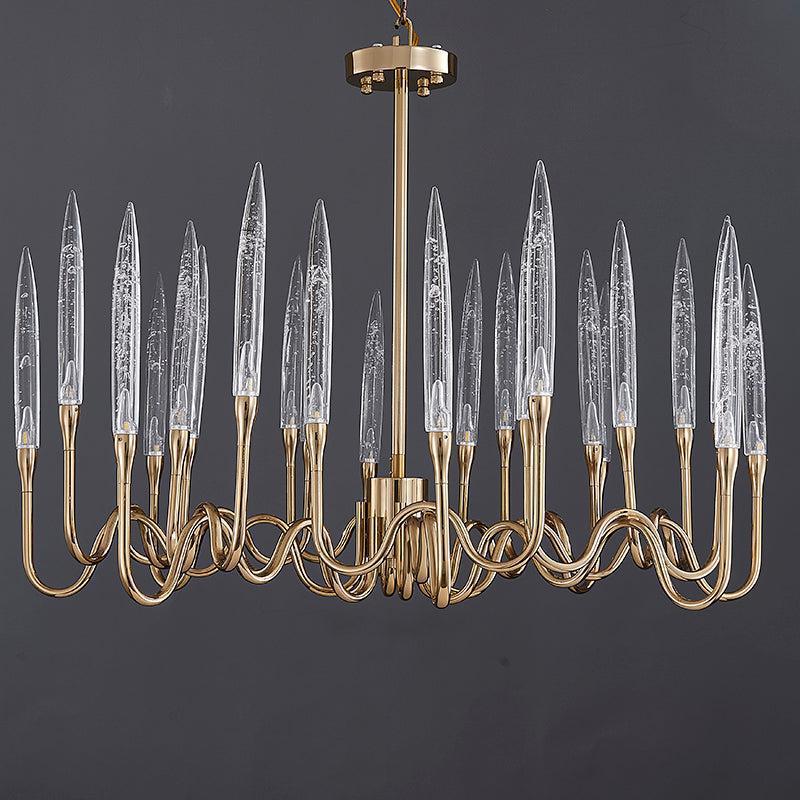8141r Brass Glass Chandelier