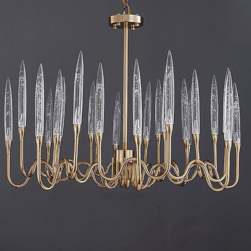 8141r Brass Glass Chandelier