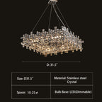 New Italian Style Light Luxury Villa Duplex Designer Luxury Crystal Chandelier for Dining / living Room /